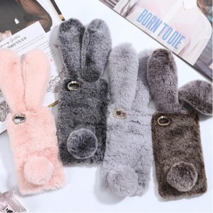 قاب ژله ای خزدار خرگوشی Rabbit Fur Case Galaxy A8 Plus 2018