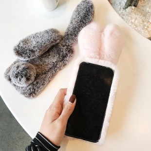 قاب ژله ای خزدار خرگوشی Rabbit Fur Case Huawei Y6 2