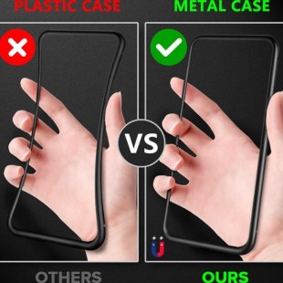قاب مگنتی با گلس ضد جاسوسی آیفون Magnetic privacy iPhone X