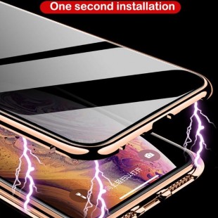 قاب مگنتی با گلس ضد جاسوسی آیفون Magnetic privacy iPhone XS MAX