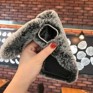 قاب ژله ای خرگوشی خزدار هواوی Rabbit Fur Case Huawei Honor 9x