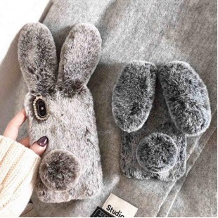 قاب ژله ای خزدار خرگوشی Rabbit Fur Case Apple iPhone X/Xs