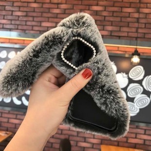 قاب ژله ای خرگوشی خزدار هواوی Rabbit Fur Case Huawei Mate 30 Pro