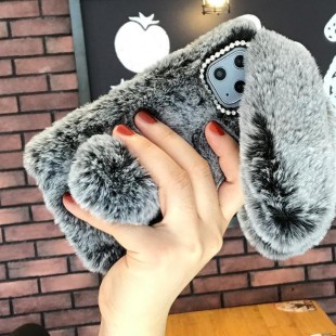 قاب ژله ای خرگوشی خزدار هواوی Rabbit Fur Case Huawei Mate 30 Lite