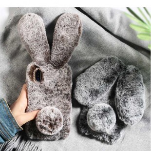 قاب ژله ای خرگوشی خزدار هواوی Rabbit Fur Case Huawei Mate 30 Lite