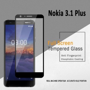 فول گلس تمام چسب گوشی نوکیا Full Glass Nokia 3.1