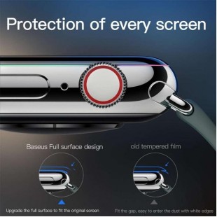 فول گلس شیشه ای قابل انعطاف Full Screen Curved Tempered Glass Film Apple Watch 40mm