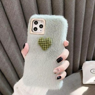 قاب خزدار قلب برجسته آیفون Woolly Little Heart Case iPhone 7 Plus