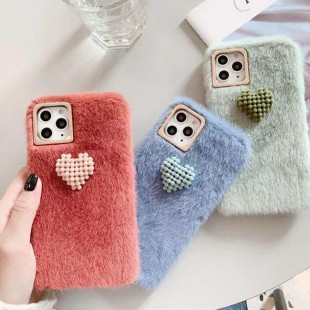 قاب خزدار قلب برجسته آیفون Woolly Little Heart Case iPhone 7 Plus