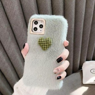 قاب خزدار قلب برجسته آیفون Woolly Little Heart Case iPhone X/Xs