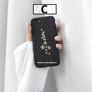 قاب ژله ای پارچه ای Dot Rose Case Apple iPhone X