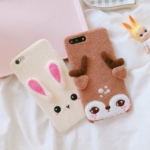 قاب خرگوشی پشمی Rabbit Pink Color Case iPhone X/Xs