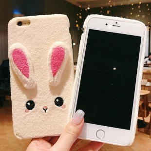 قاب خرگوشی پشمی Rabbit Pink Color Case iPhone X/Xs