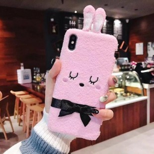 قاب پشمی خرگوشی پاپیون دار آیفون Rabbit Papion Case iPhone Xr