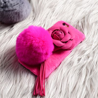 قاب مخملی خزدار Flower Fur Rose 3D Case for Apple iPhone 6 Plus