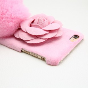 قاب مخملی خزدار Flower Fur Rose 3D Case for Apple iPhone 6 Plus