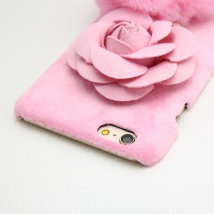 قاب مخملی خزدار Flower Fur Rose 3D Case for Apple iPhone 6 Plus