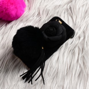 قاب مخملی خزدار Flower Fur Rose 3D Case for Apple iPhone 6 Plus