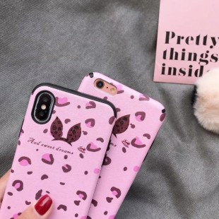 قاب پلنگی صورتی خزدار Leopard Fur Case Apple iPhone 6 Plus