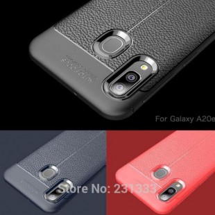 قاب ژله ای طرح چرم Auto Focus Case Samsung Galaxy A20