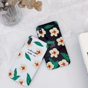 قاب ژله ای طرح گل Black Flower TPU Case iPhone Xr