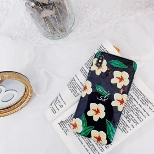 قاب ژله ای طرح گل Black Flower TPU Case iPhone Xr