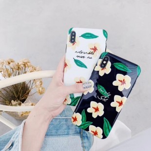 قاب ژله ای طرح گل Black Flower TPU Case iPhone X/Xs