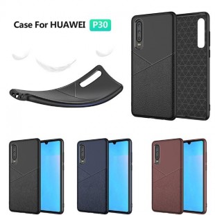 قاب ژله ای طرح چرم هواوی Huawei P30 Leather TPU Case