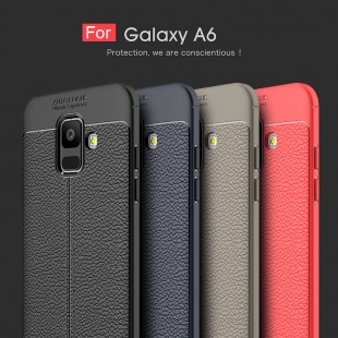 قاب ژله ای طرح چرم Auto focus Case Samsung Galaxy A6 Plus 2018