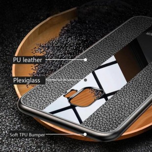 قاب چرمی آینه ای سامسونگ Leather Mirror Samsung Galaxy A6 Plus