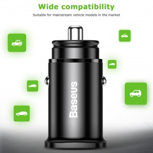 شارژر فندکی بیسوس مدل Baseus Mini Fast Car Charger PD 3.0 QC 4.0 USB Type-C Ports 30w Fast Charger