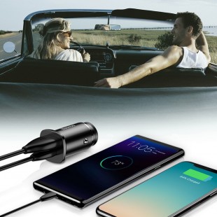 شارژر فندکی بیسوس مدل Baseus Mini Fast Car Charger PD 3.0 QC 4.0 USB Type-C Ports 30w Fast Charger