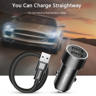 شارژر فندکی بیسوس مدل Baseus Small Screw 3.4A Dual-USB  Car Charger