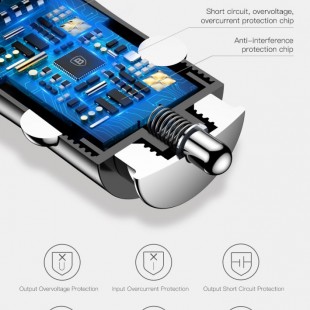 شارژر فندکی بیسوس مدل Baseus Gentleman 4.8A Dual-USB Car Charger