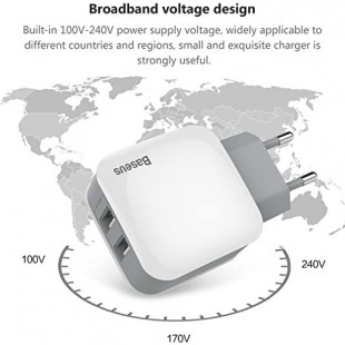 شارژر دو خروجی بیسوس مدل Baseus letour dual u charger EU ZCL2B-B02