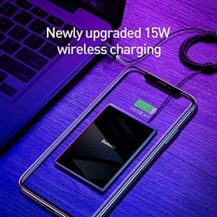 شارژر وایرلس 15 وات بیسوس مدل Baseus Card wireless charger with USB WX01B-01