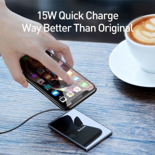 شارژر وایرلس 15 وات بیسوس مدل Baseus Card wireless charger with USB WX01B-01