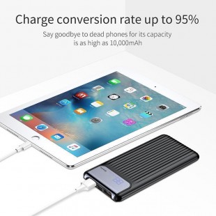 پاور بانک 10000 میلی آمپر با صفحه نمایش دیجیتال بیسوس مدل Baseus thin qc3.0 m+t daul input digital display power bank 10000mAh PPYZ-C01