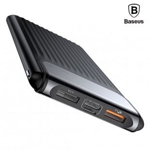 پاور بانک 10000 میلی آمپر با صفحه نمایش دیجیتال بیسوس مدل Baseus thin qc3.0 m+t daul input digital display power bank 10000mAh PPYZ-C01