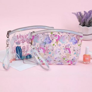 کیف لوازم آرایشی شفاف طرح یونیکورن Unicorn Makeup Bag