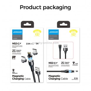 کابل فست شارژ مگنتی میکرو جویروم Joyroom S-1021X2 micro USB magnetic charging cable with LED indicator