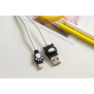 کابل رابط فانتزی طرح پنجه خرس Cartoon bear paw charging cable for android iPhone Type-c mobile phone data cable