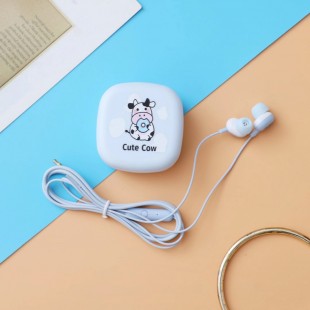 هندزفری فانتزی با طرح گاو Happy cow design wired earphone