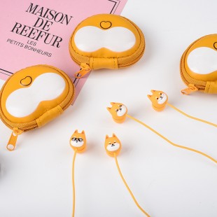 هندزفری سیمی طرح روباه cute fox design wired earphones with microphone E213