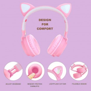 هدفون فانتزی طرح گوش گربه ET cat ear wireless bluetooth headphone