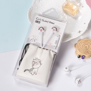 هندزفری فانتزی طرح گربه cute cat cartoon earphone L-28