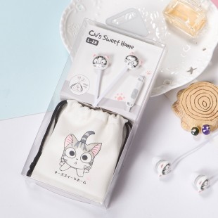 هندزفری فانتزی طرح گربه cute cat cartoon earphone L-28