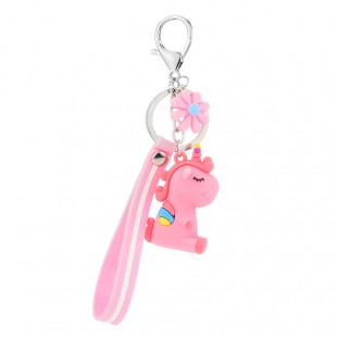 جاسوئیچی طرح یونیکورن با بند سیلیکونی Rainbow Unicorn Keychain 73-6