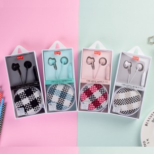 هندزفری شطرنجی ایرسیر Earsir E-196 checkered design earphones