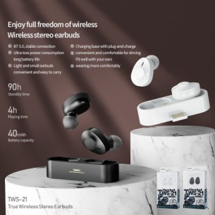 هندزفری بلوتوث دو گوش ریمکس Remax true wireless stereo music earbuds TWS-21